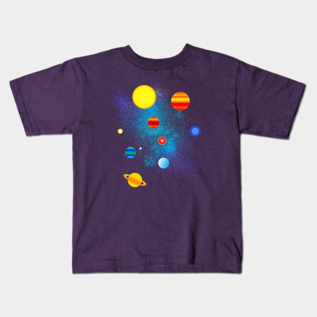 Solar System Space Kids T-Shirt by Scar